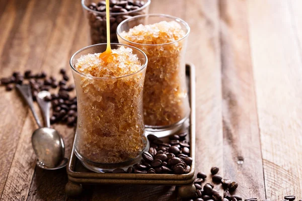 Kaffe granita i små glas — Stockfoto