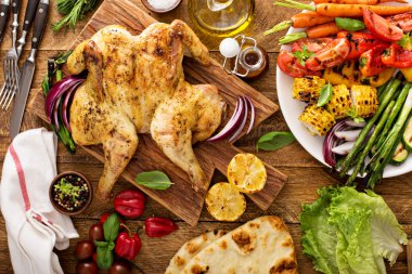 ve tavuk ızgara sebze