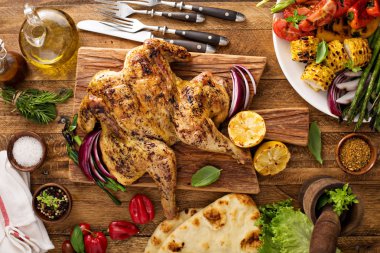 ve tavuk ızgara sebze