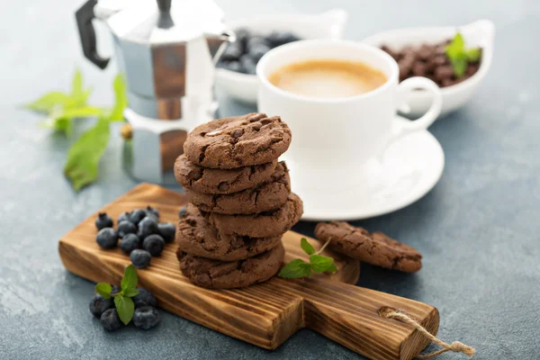 Cookies de chocolate com café — Fotografia de Stock
