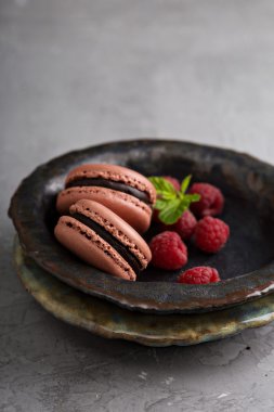 Ganache dolgulu çikolata Fransız macarons