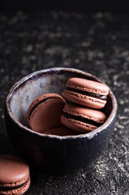 Ganache dolgulu çikolata Fransız macarons
