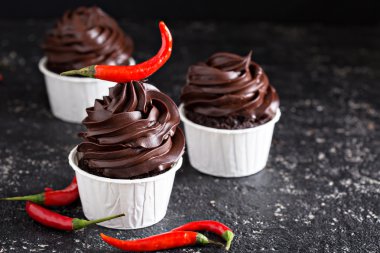 Meksika biber ile çikolata cupcakes