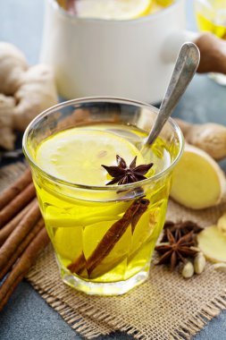 Limonlu zencefil çayı
