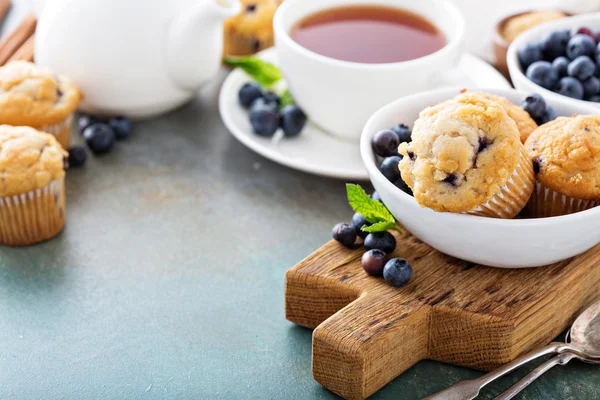 Blueberry muffins in a bowl — Stock Photo, Image