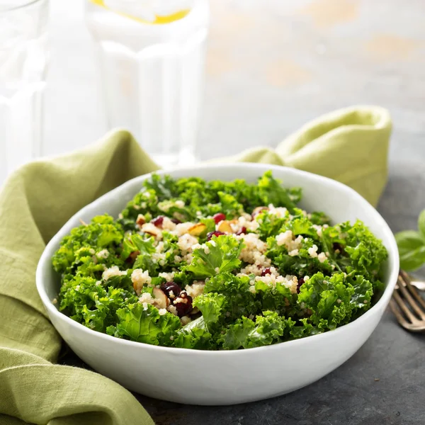 Fresh healthy salad with kale and quinoa — Stock Photo, Image