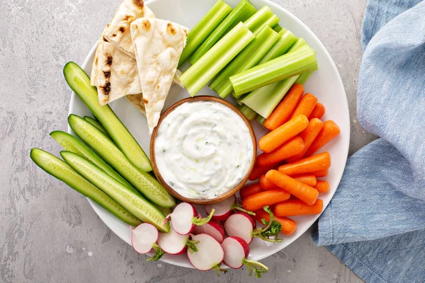 Tzatziki fatto in casa tuffo o salsa — Foto Stock