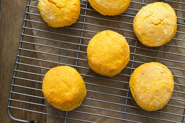 Sweet potato buttermilk biscuits homemade for breakfast — Stock Photo, Image