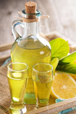 Limoncello in small shots clipart