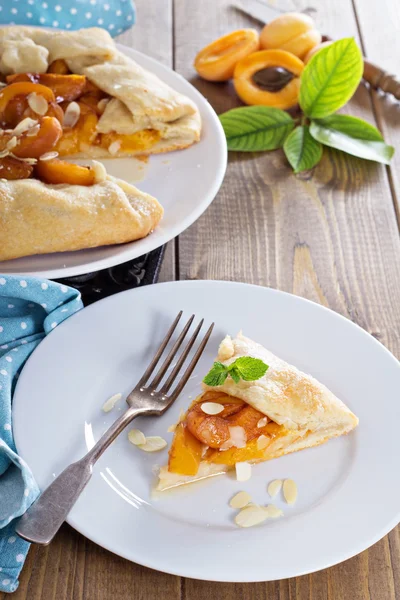 Tarta abierta con albaricoques — Foto de Stock