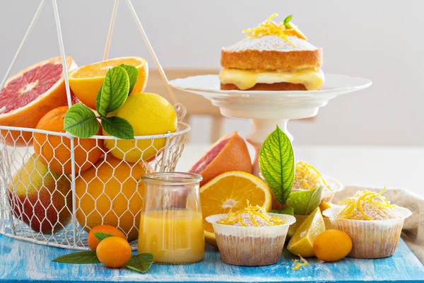 果物やケーキなど柑橘類のキャンディー ・ バー — ストック写真