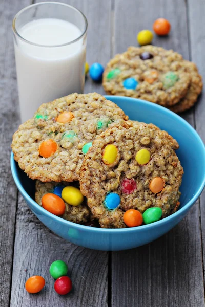 Cookies with colorful candies — Stock Photo, Image