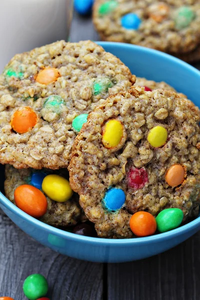 Cookies with colorful candies — Stock Photo, Image