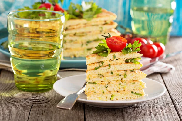 Zucchini savory layered cake — Stock Photo, Image