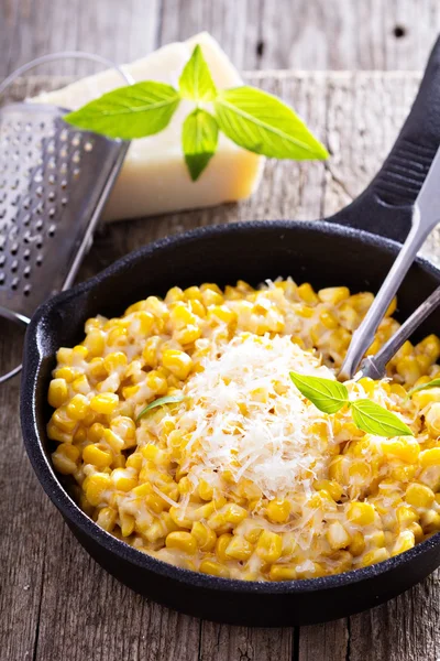Creamy corn with parmesan — Stock Photo, Image