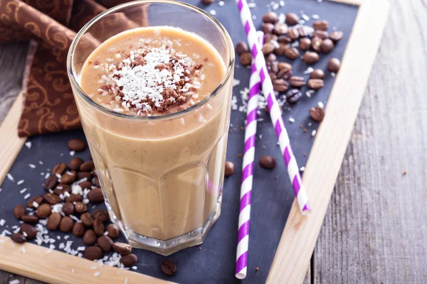 Kokos kaffe choklad smoothie Stockbild