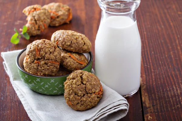 Ovesné vločky zdravou mrkev cookies — Stock fotografie