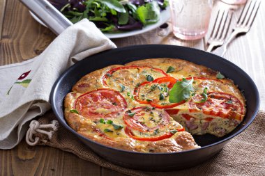 Frittata sebze ve jambon ile