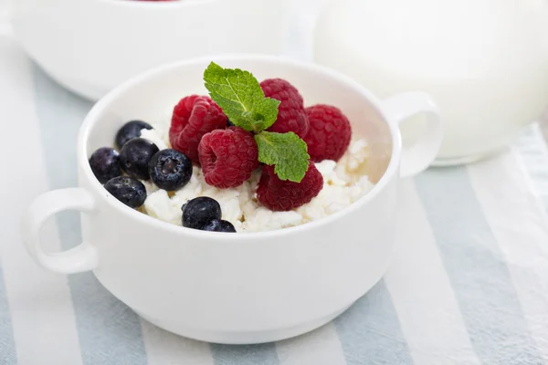 Colofrul healthy breakfast with cottage cheese — Stock Photo, Image