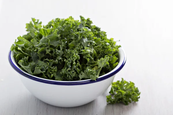 Raw kale in a bowl — Stock Photo, Image