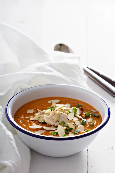 Sweet potato and squash soup with chicken — Stock Image Sweet potato and squash soup with chicken Stock Image