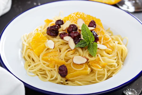 Dessert pasta with orange — Stock Photo, Image