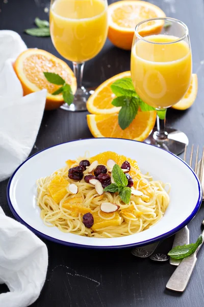 Dessert pasta with orange — Stock Photo, Image