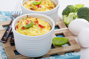 Baked omelet with vegetables clipart
