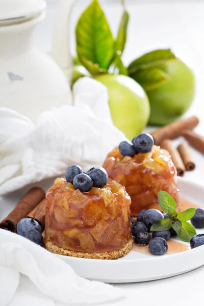 Apple cakes with blueberries — Stock Photo, Image