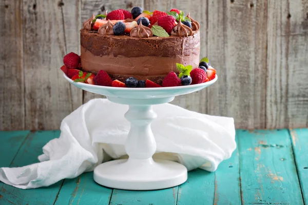 Gâteau au fromage au chocolat et gâteau au diable — Photo