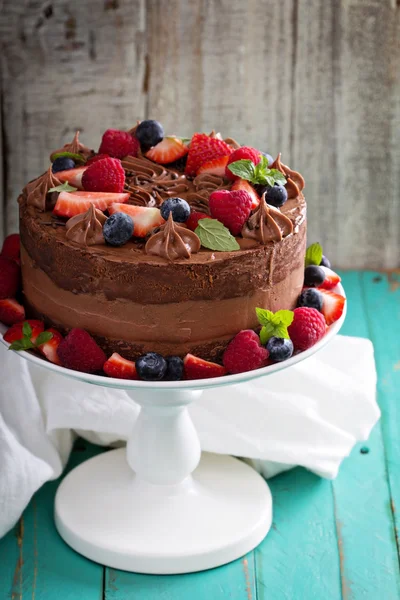 Cheesecake de chocolate e bolo de comida diabólica — Fotografia de Stock