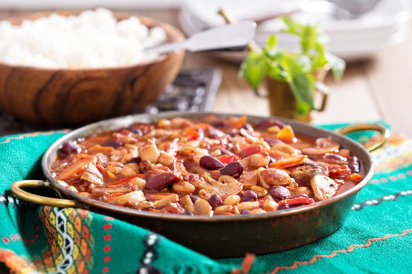Vegan bean chili — Stock Photo, Image