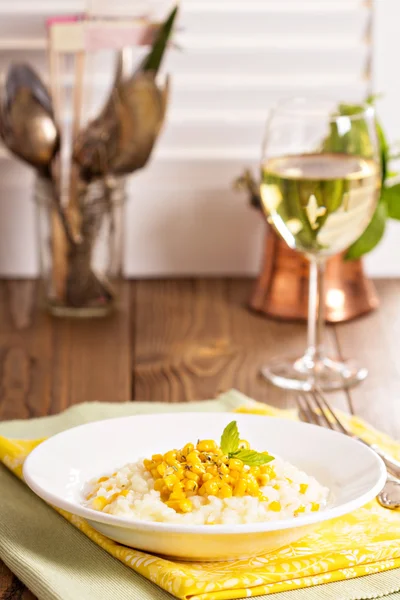 Vegan risotto with baked corn — ストック写真