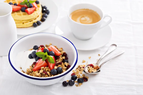 Μπολ πρωινού με σπιτικό granola — Φωτογραφία Αρχείου