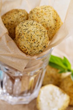 Arancini fried rice balls with herbs