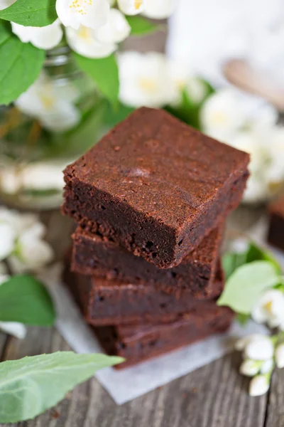 Brownies de chocolate mascarpone — Foto de Stock