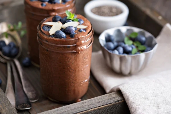 Healthy vegan chocolate chia pudding