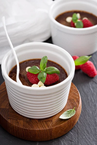 Chocolade potten de crème — Stockfoto