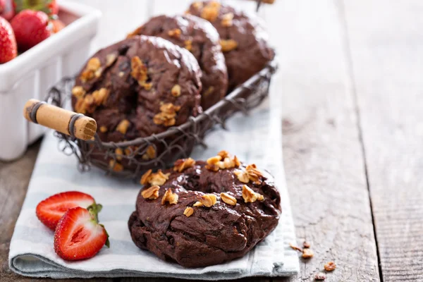 Cioccolato fatto in casa bagel — Foto Stock