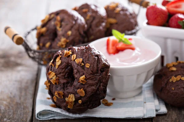 Schokolade hausgemachte Bagels — Stockfoto