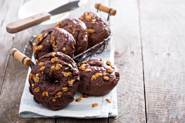 Chocolate homemade bagels — Stock Photo, Image