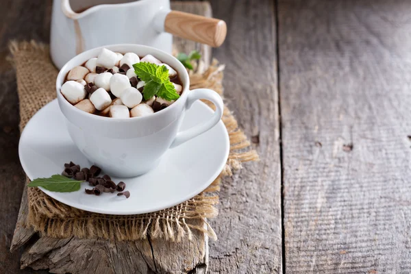 Hot chocolate in a cup — Stock Photo, Image