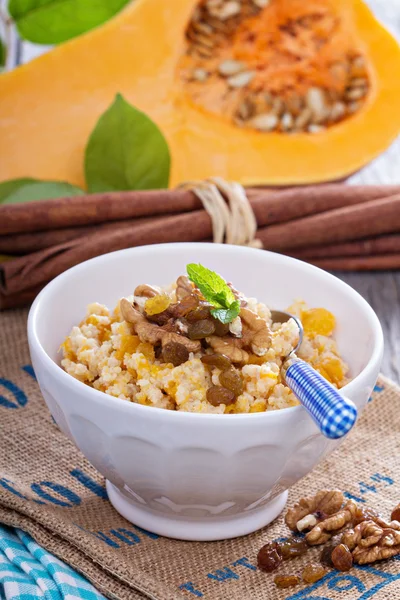 Pumpkin millet porridge — Stock Photo, Image