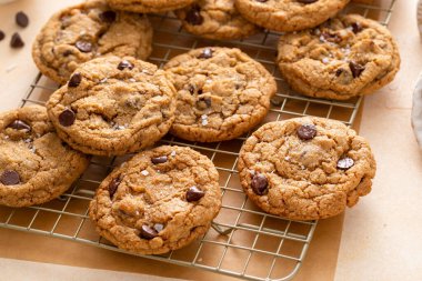 Fındıklı çikolatalı kurabiyeler soğutucuda yeni pişmiş.