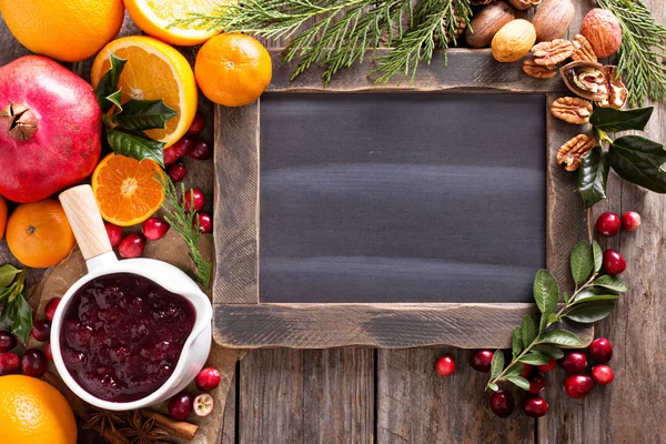 Natal ingredientes quadro quadro quadro de chalkboard — Fotografia de Stock