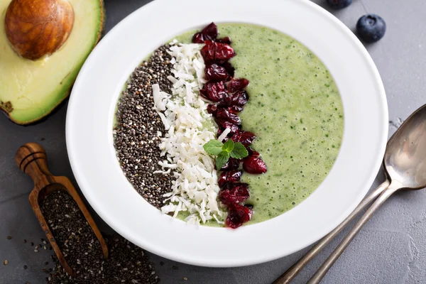 Green smoothie bowl with chia and kale — Stock Photo, Image