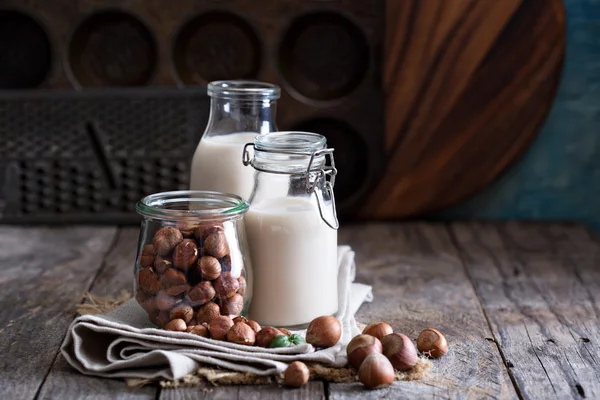 Hazelnut nut vegan milk — Stock Photo, Image