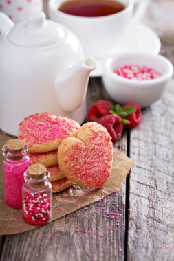 Sevgililer günü şeker kurabiye sprinkles ile