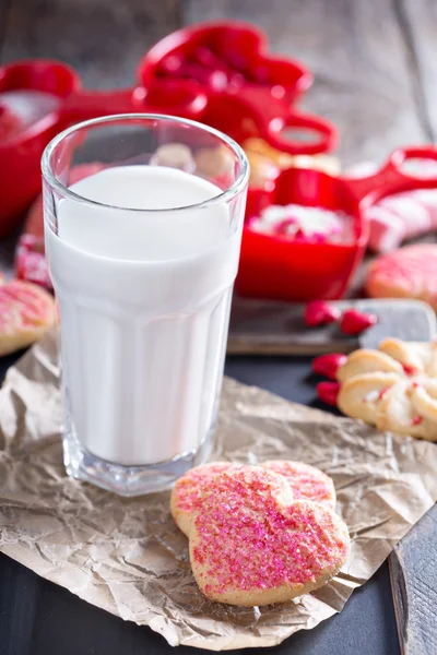 Dia dos namorados biscoitos de açúcar com polvilhas — Fotografia de Stock