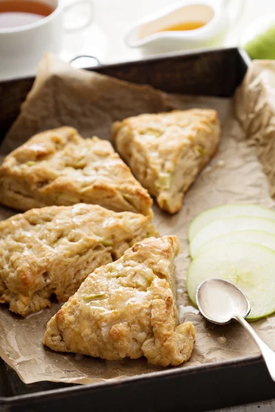 Apple scones with glaze — Stock Photo, Image